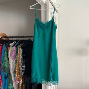 Green Lingerie Style Lace Dress